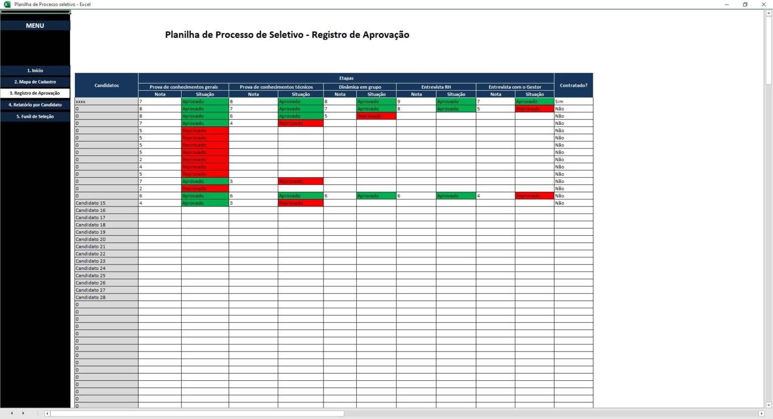 Planilha Para Planejamento E Controle De Processo Seletivo 1.0 – Loja ...