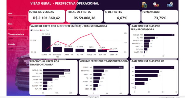 Dashboard Gestão de Frota Transportadoras - Imagem 5