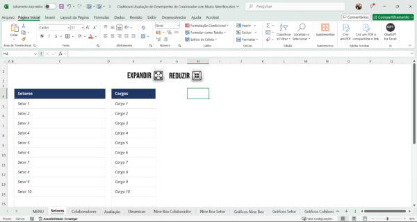 Planilha Dashboard Avaliação de Desempenho Nine Box - Imagem 2