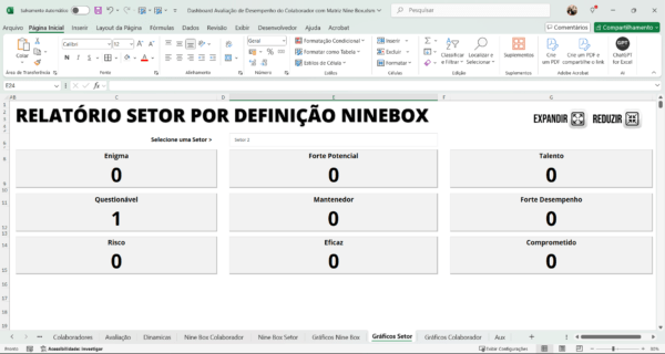Planilha Dashboard Avaliação de Desempenho Nine Box - Imagem 7
