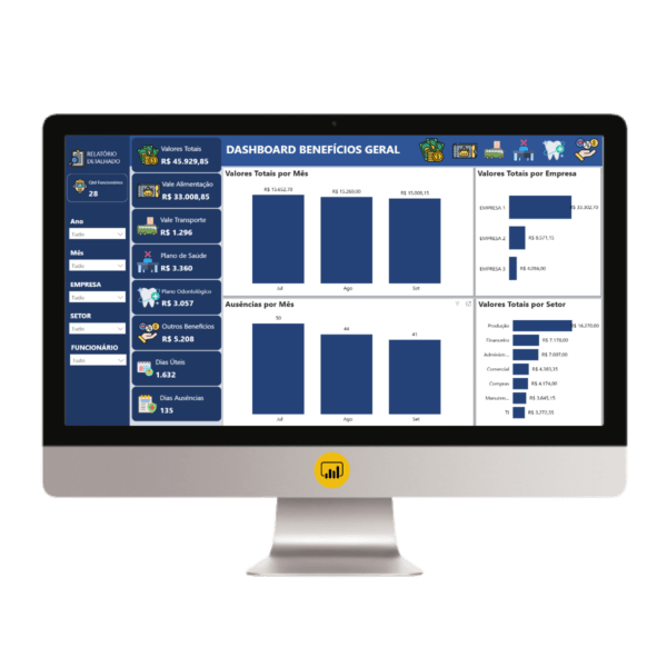 Dashboard em Power BI Controle de Benefícios 1.0
