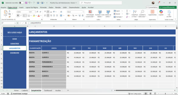 Dashboard de Grau de endinidamento no Excel - Imagem 4