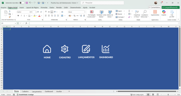Dashboard de Grau de endinidamento no Excel - Imagem 2