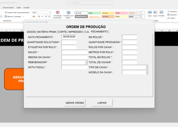Planilha Ordem de serviço ou ordem de produção VBA - Imagem 9