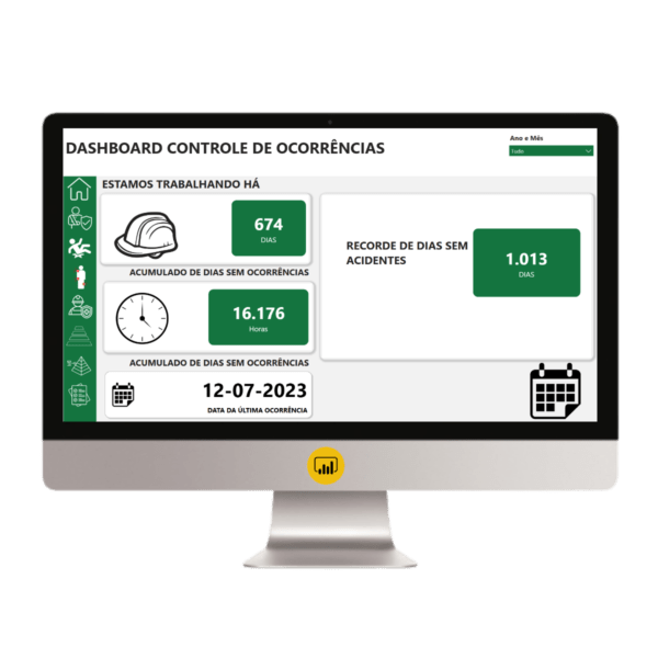 Dashboard controle de Ocorrências/Acidentes com calendario 1.3