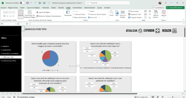 Planilha Dashboard Clima organizacional 1.0 em Excel - Imagem 7