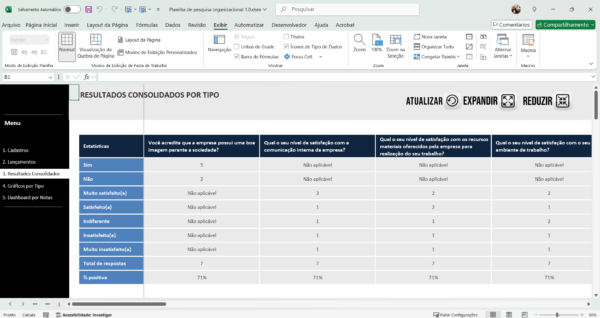 Planilha Dashboard Clima organizacional 1.0 em Excel - Imagem 10