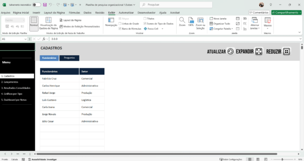 Planilha Dashboard Clima organizacional 1.0 em Excel - Imagem 3