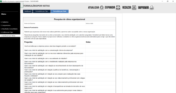 Planilha Dashboard Clima organizacional 1.0 em Excel - Imagem 5