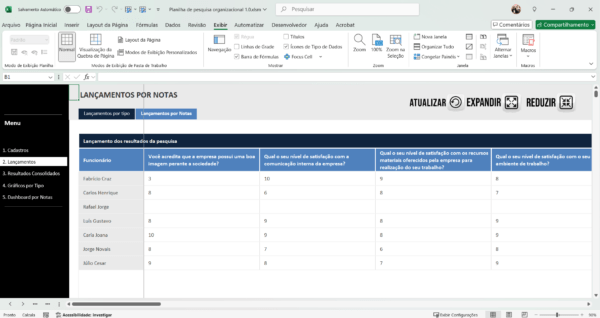Planilha Dashboard Clima organizacional 1.0 em Excel - Imagem 8