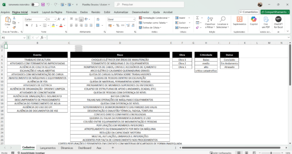 Planilha de Desvio SST 1.0 em Excel - Imagem 2
