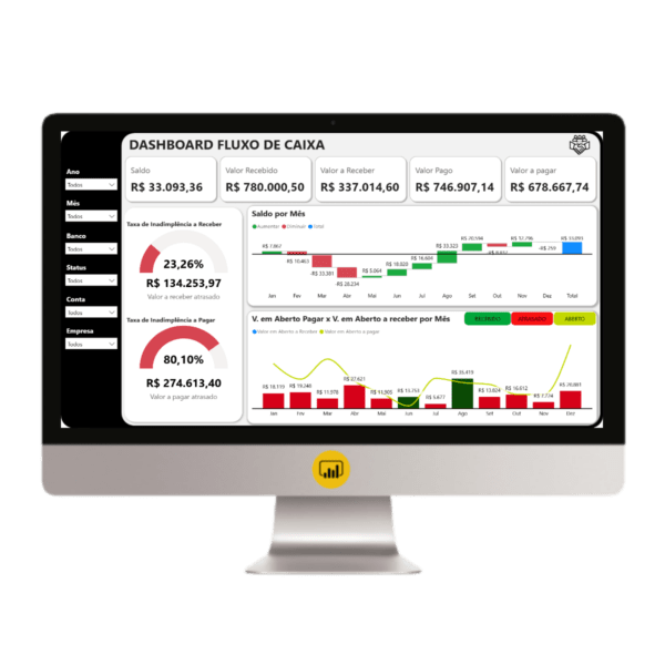 Dashboard Fluxo de Caixa 1.0 no Power BI