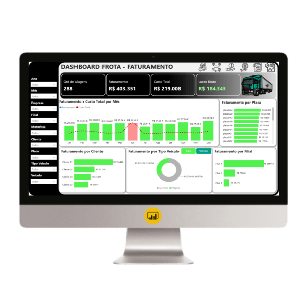 Dashboard Gestão de Frota em Power BI 4.0