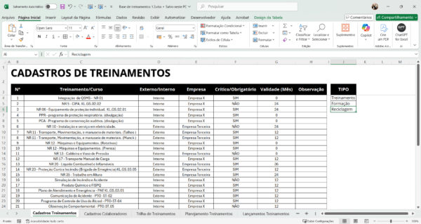 Dashboard Matriz de Treinamentos 1.3 no Power BI - Imagem 4