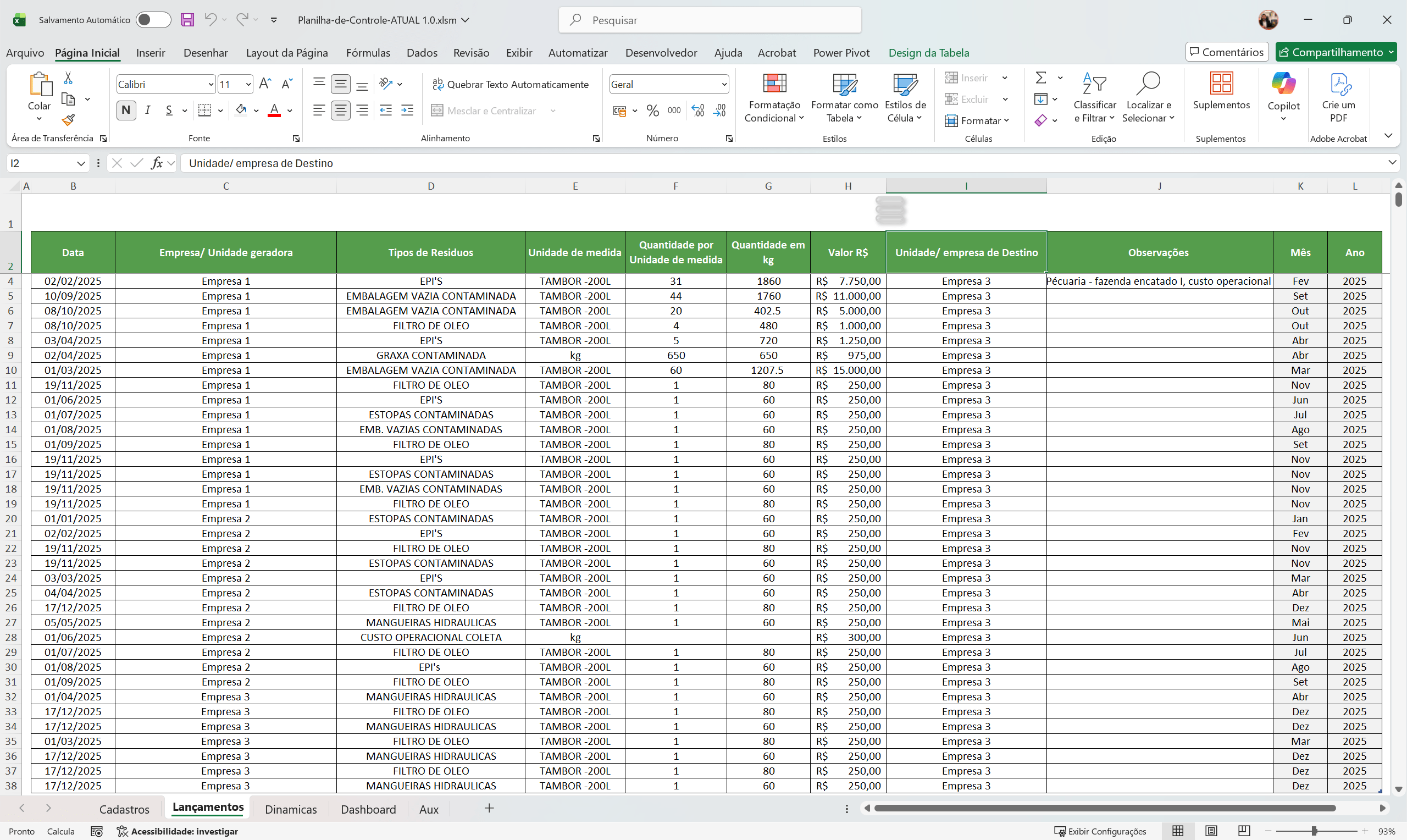 Planilha Controle de Residuos - Imagem 3