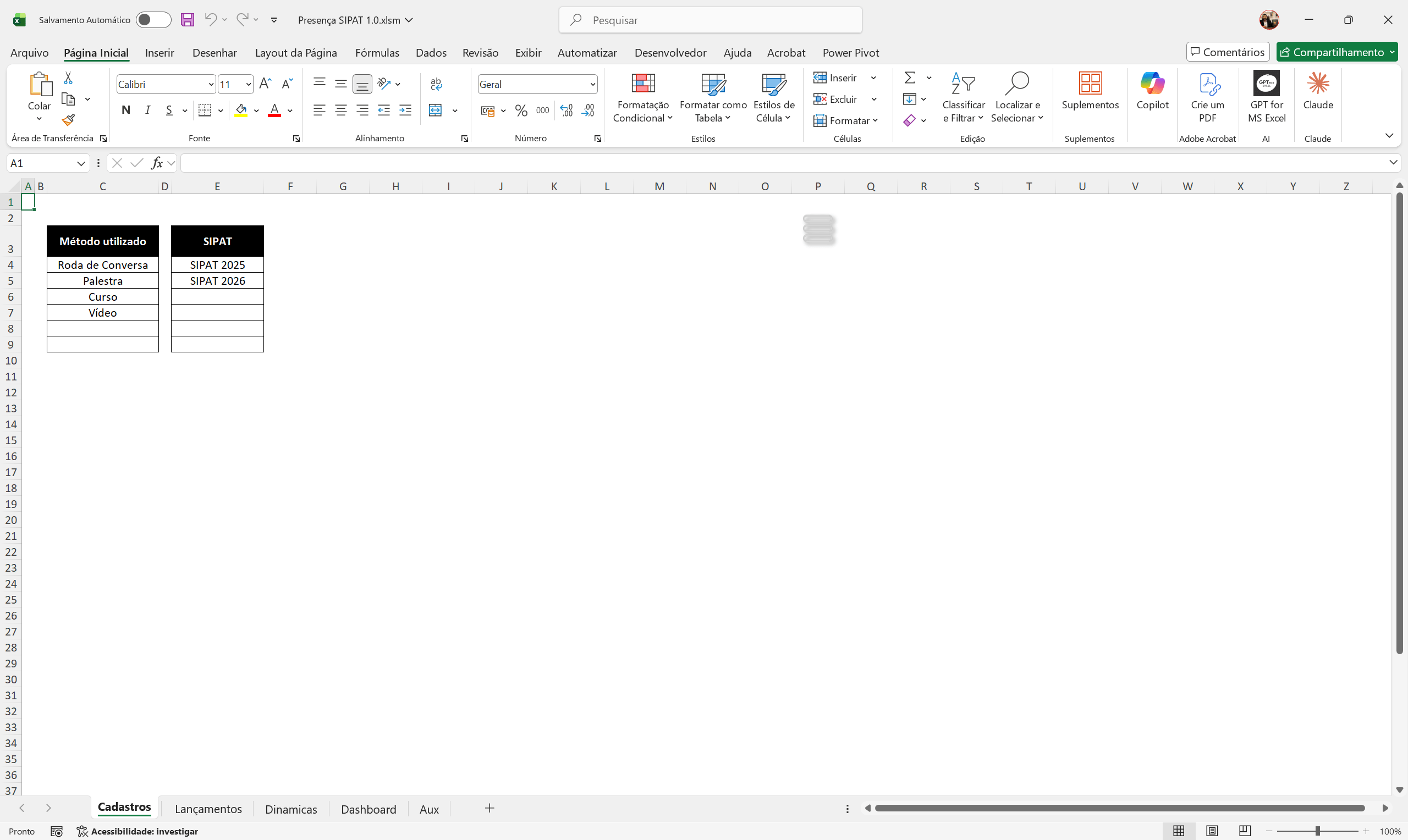 Planilha de SIPAT em Excel 1.0 - Imagem 2