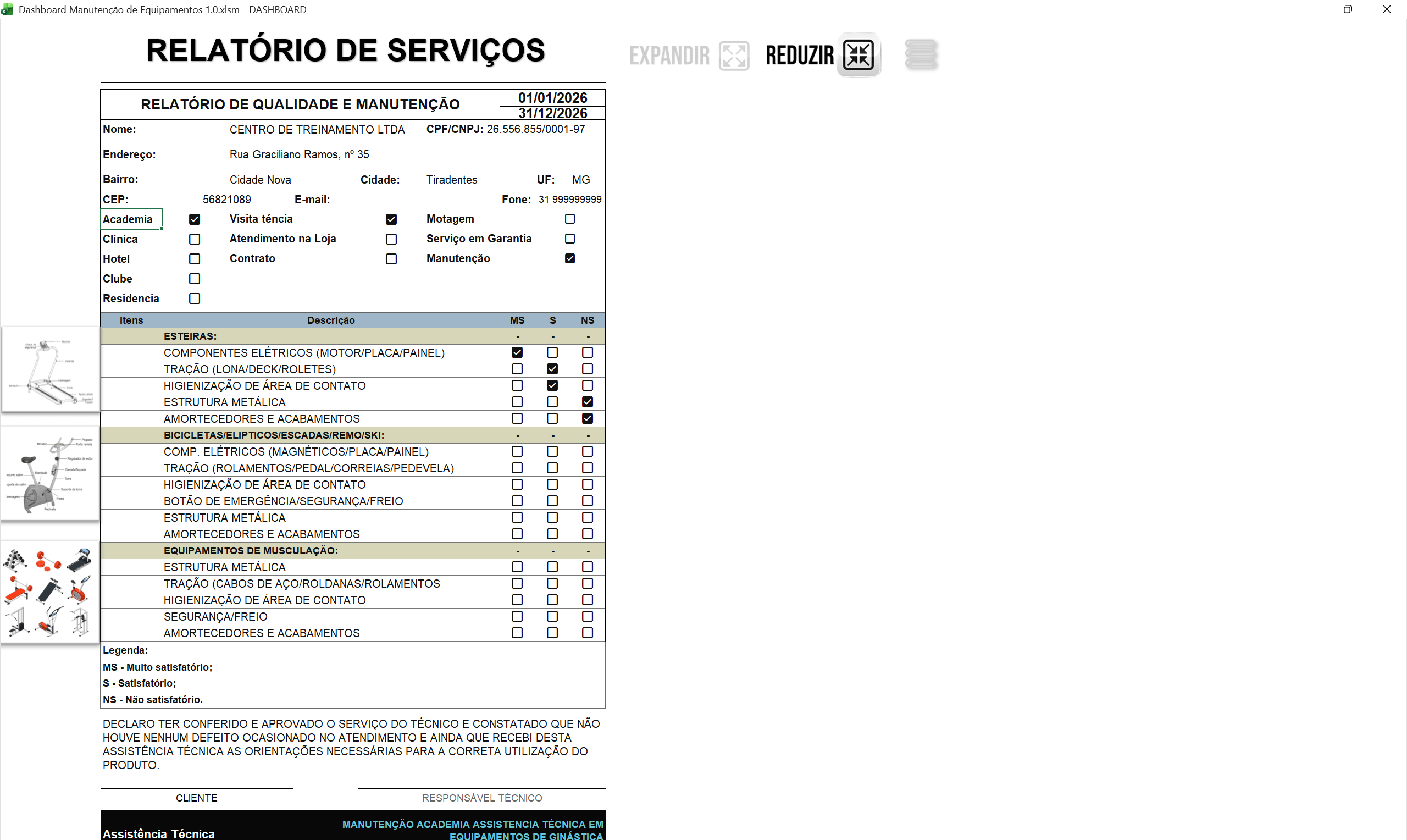 Dashboard de Manutenção de equipamentos de Academia 1.0 - Imagem 5