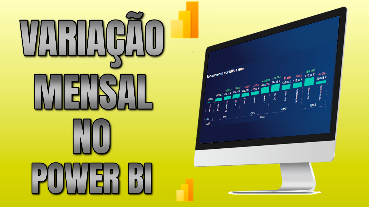 Como colocar variação mensal no Power BI